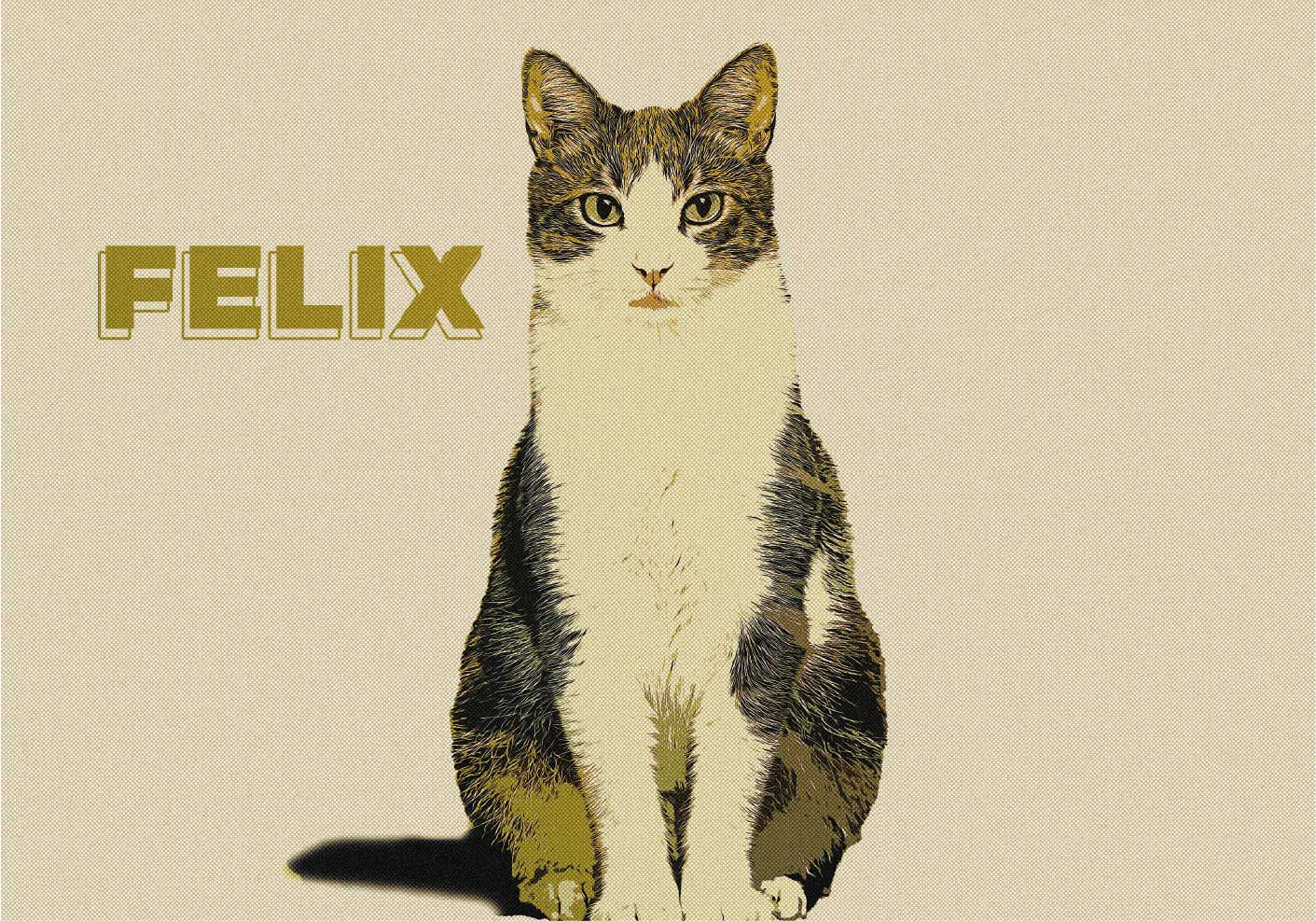 Personlig illustration halvtone dlakat med dyr - TenStickers