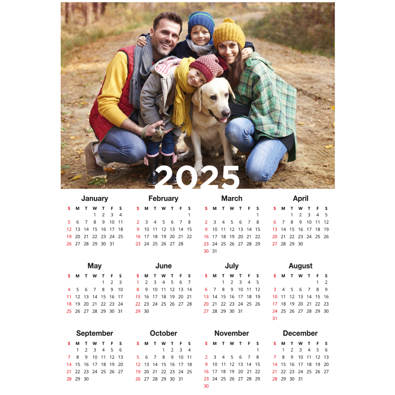 Kalender 2025 Plakat der kan tilpasses - TenStickers