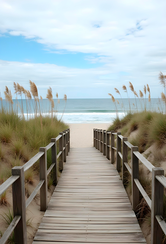 Blæsende strand realistisk fotoplakat - TenStickers