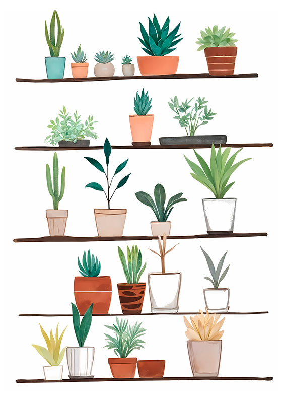 Planter plakat kunstnerisk tegning - TenStickers