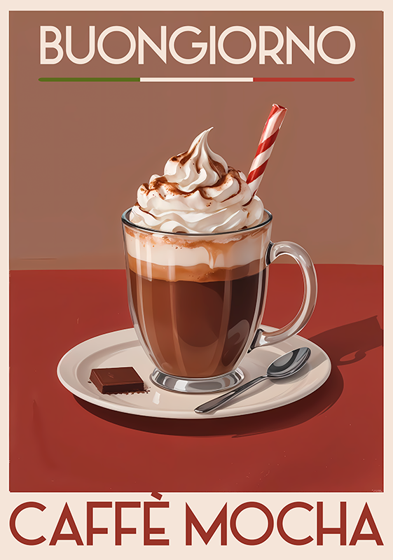 mocha kaffe Retro plakater - TenStickers