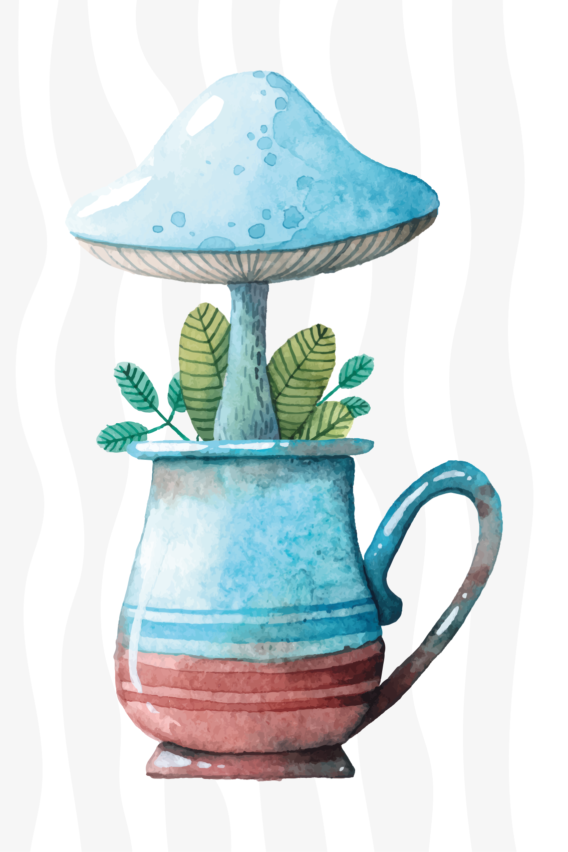 Køkken plakat sødt svampedesign i kop - TenStickers