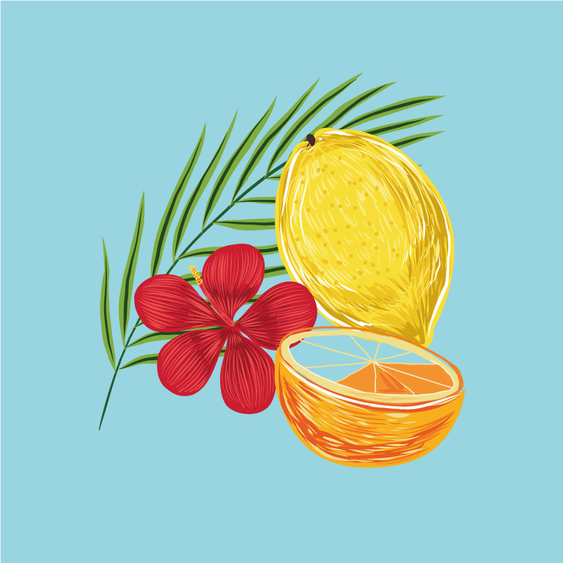 Køkken plakat med pastel citroner frugt design - TenStickers