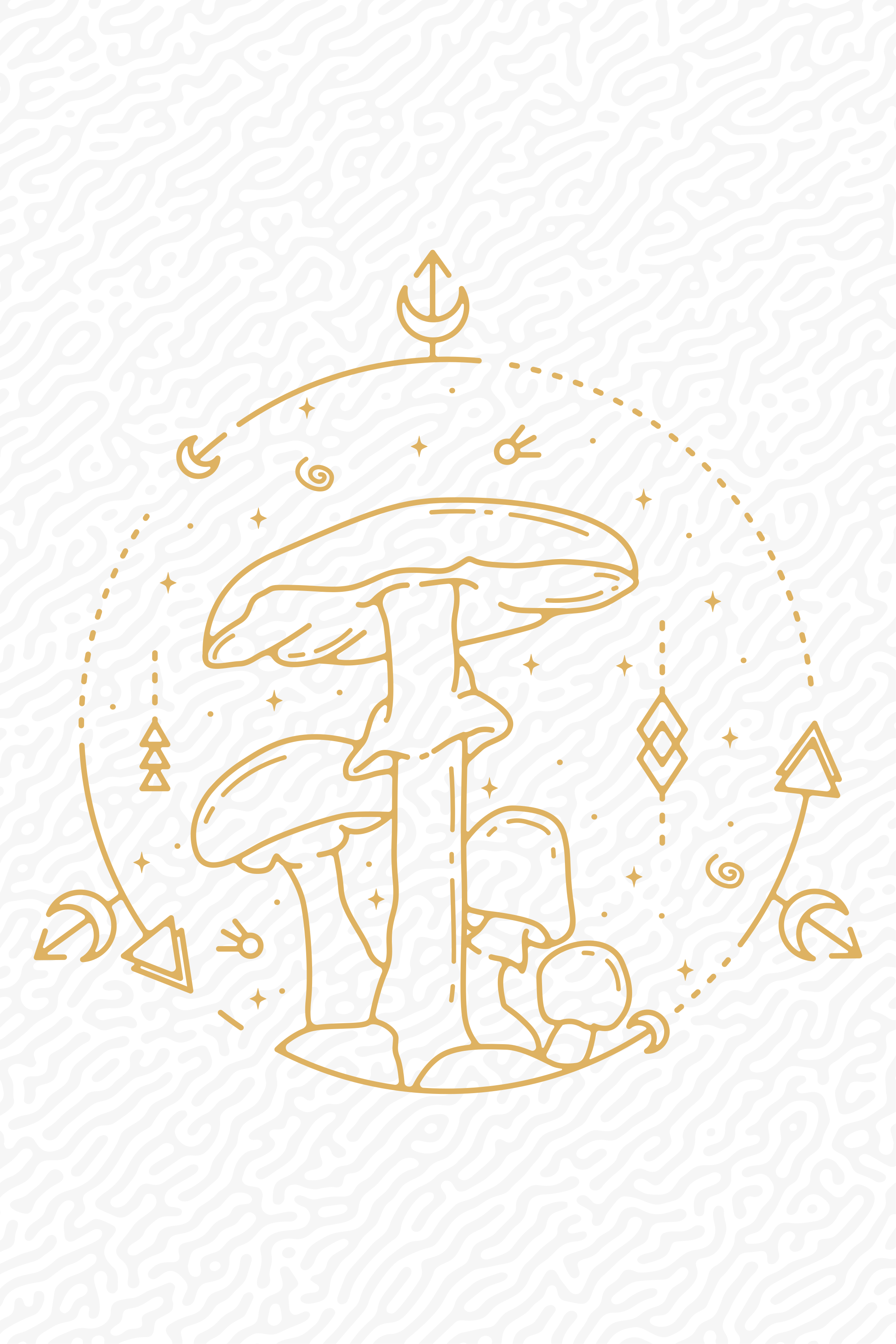 Køkken plakat geometrisk svamp monoline design - TenStickers