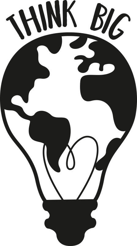 Kontor plakat tænk stort med verdenskort - TenStickers