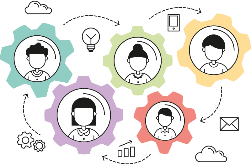 Kontor plakat teamwork motor - TenStickers