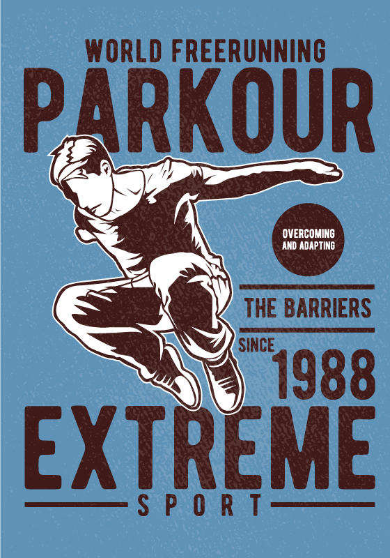 Plakat teenageværelse vintage parkour - TenStickers
