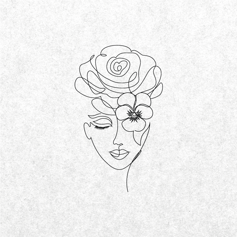 Plakat stue minimalistisk ansigtsløs kvinde - TenStickers