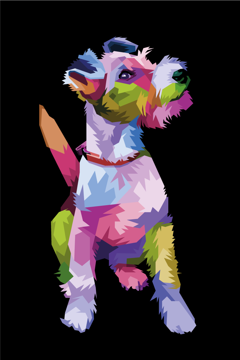 Plakat stue geometrisk dyr fox terrier - TenStickers