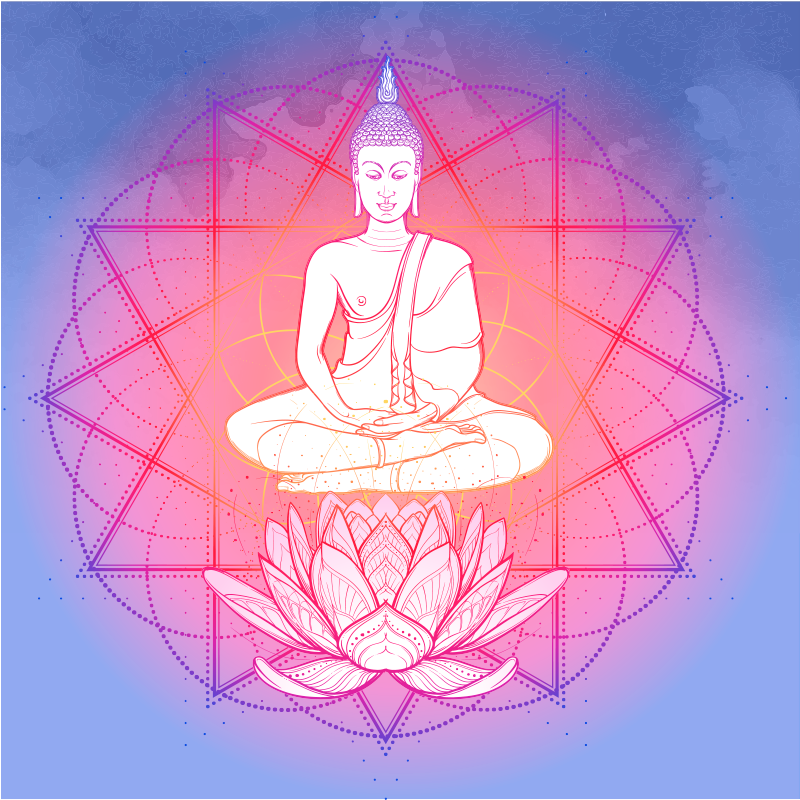 Plakat stue mandala buddha mediterende - TenStickers