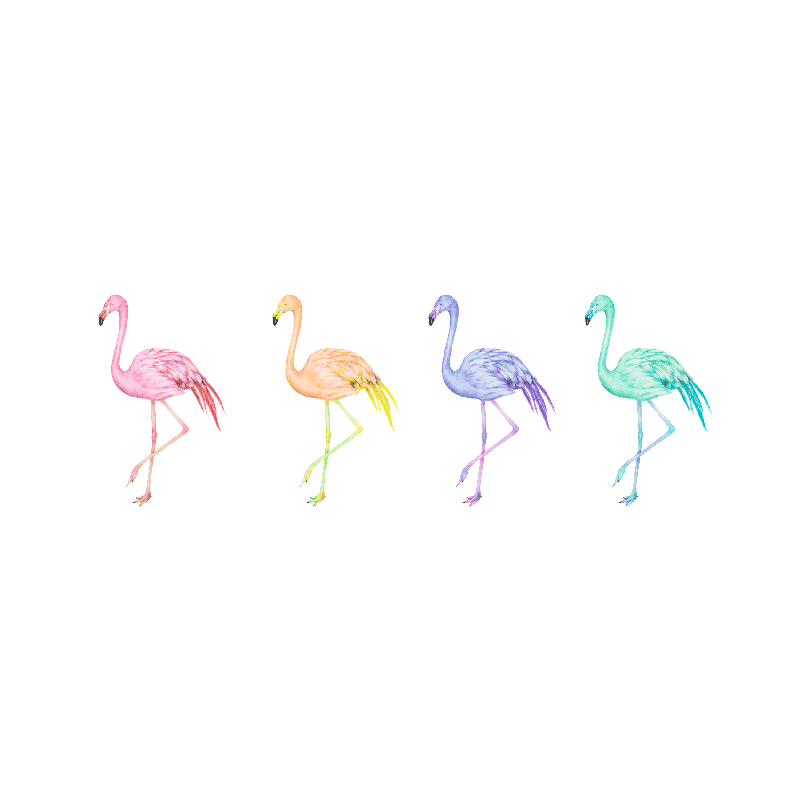 Plakat stue farverige sømløse flamingoer - TenStickers