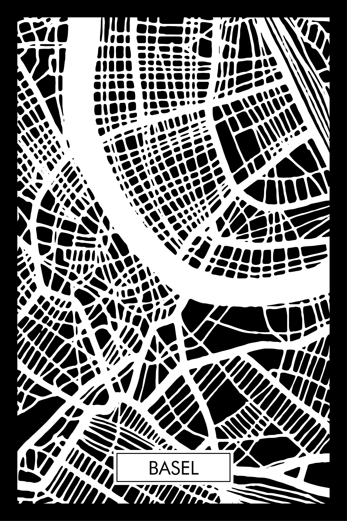 Plakat stue topografisk kort basel - TenStickers