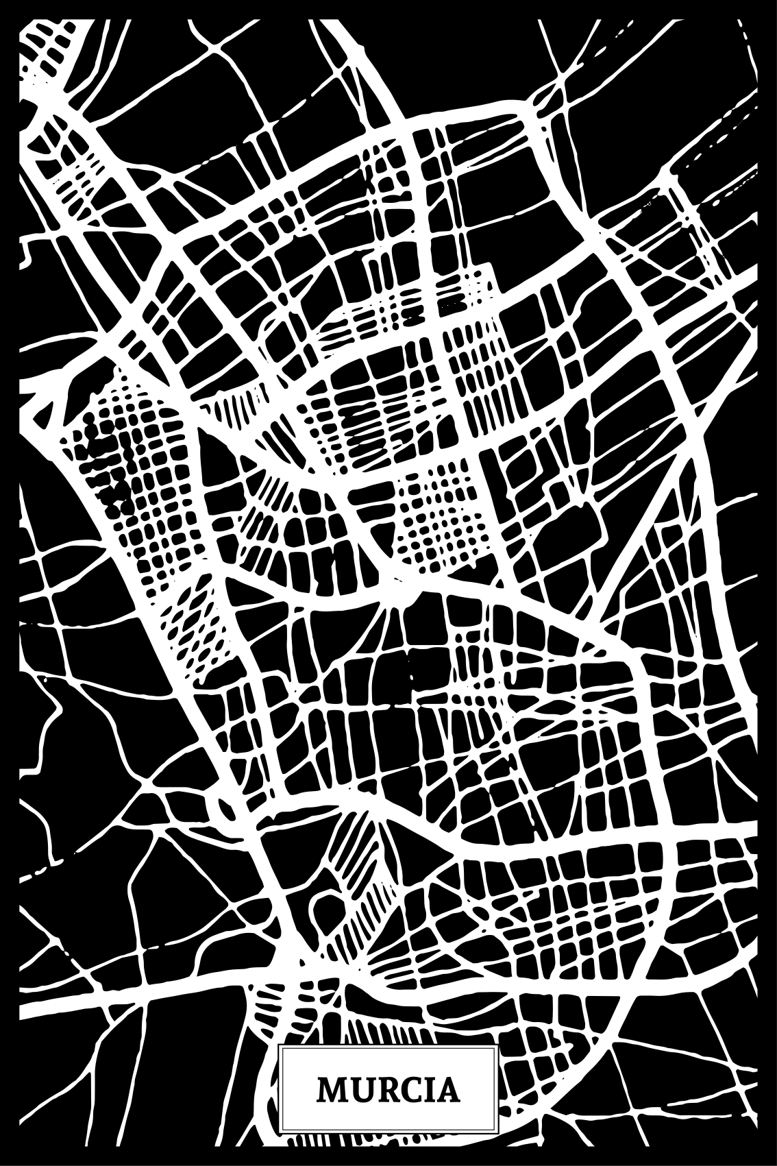 Plakat stue topografisk kort murcia - TenStickers
