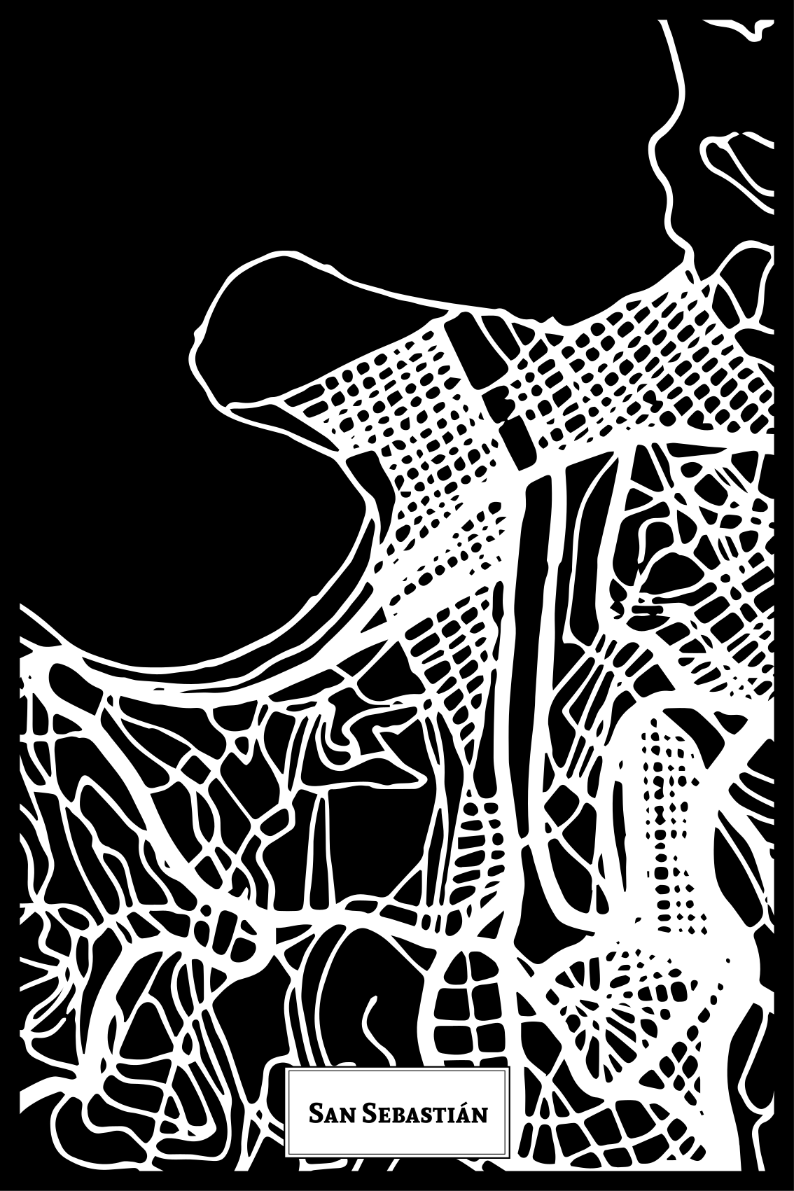 Plakat stue topografisk kort san sebastián - TenStickers