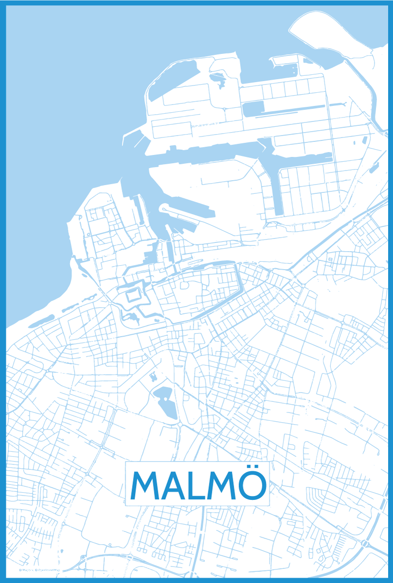 Plakat stue malmø kort - TenStickers