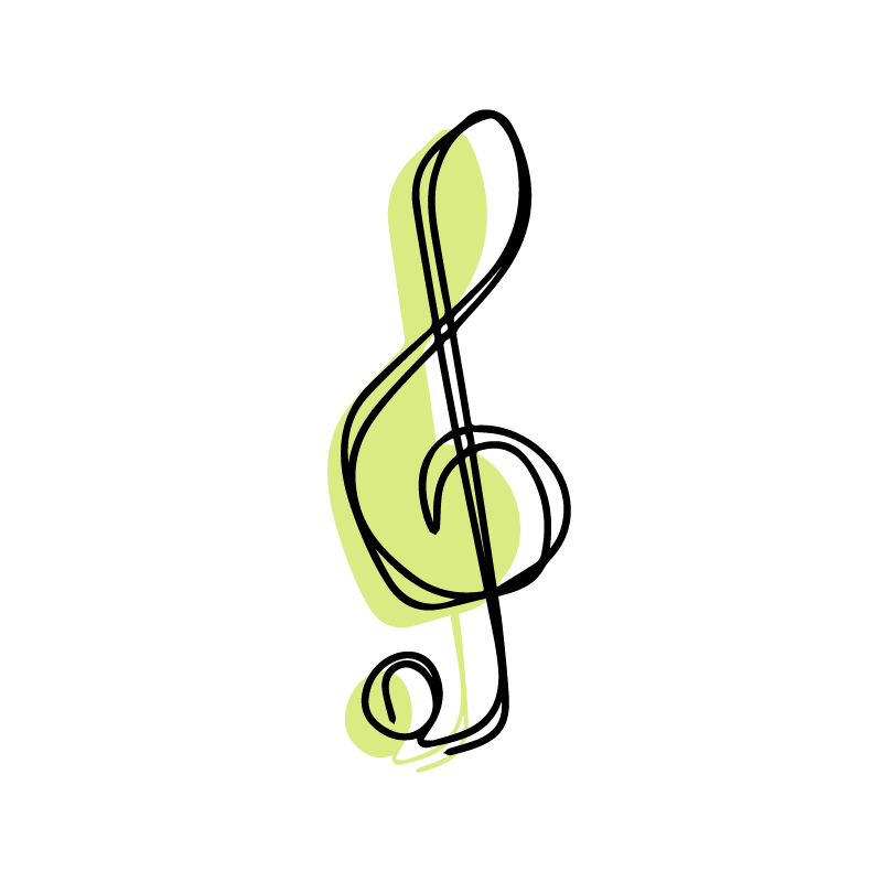 Plakat stue minimalistisk musiknote sødt design - TenStickers