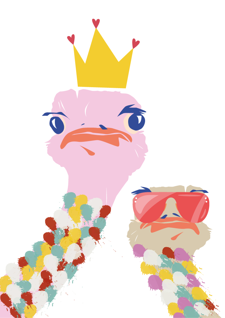 Plakat stue farverige strudse kunstnerisk stil - TenStickers