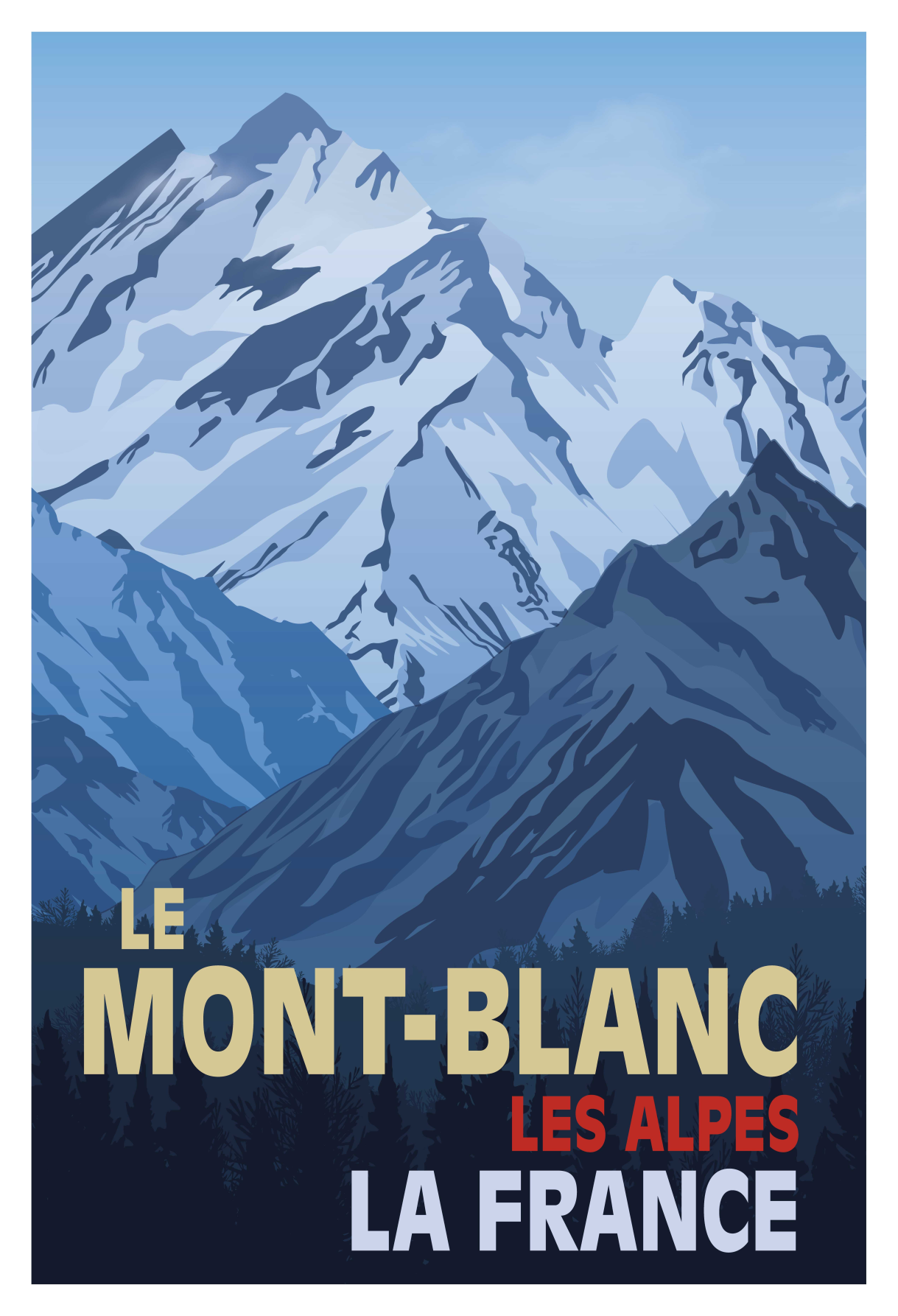Plakat stue mont-blanc retro stil - TenStickers