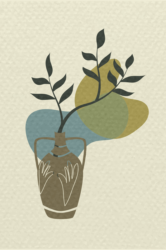 Plakat stue japandi minimalistisk natur - TenStickers