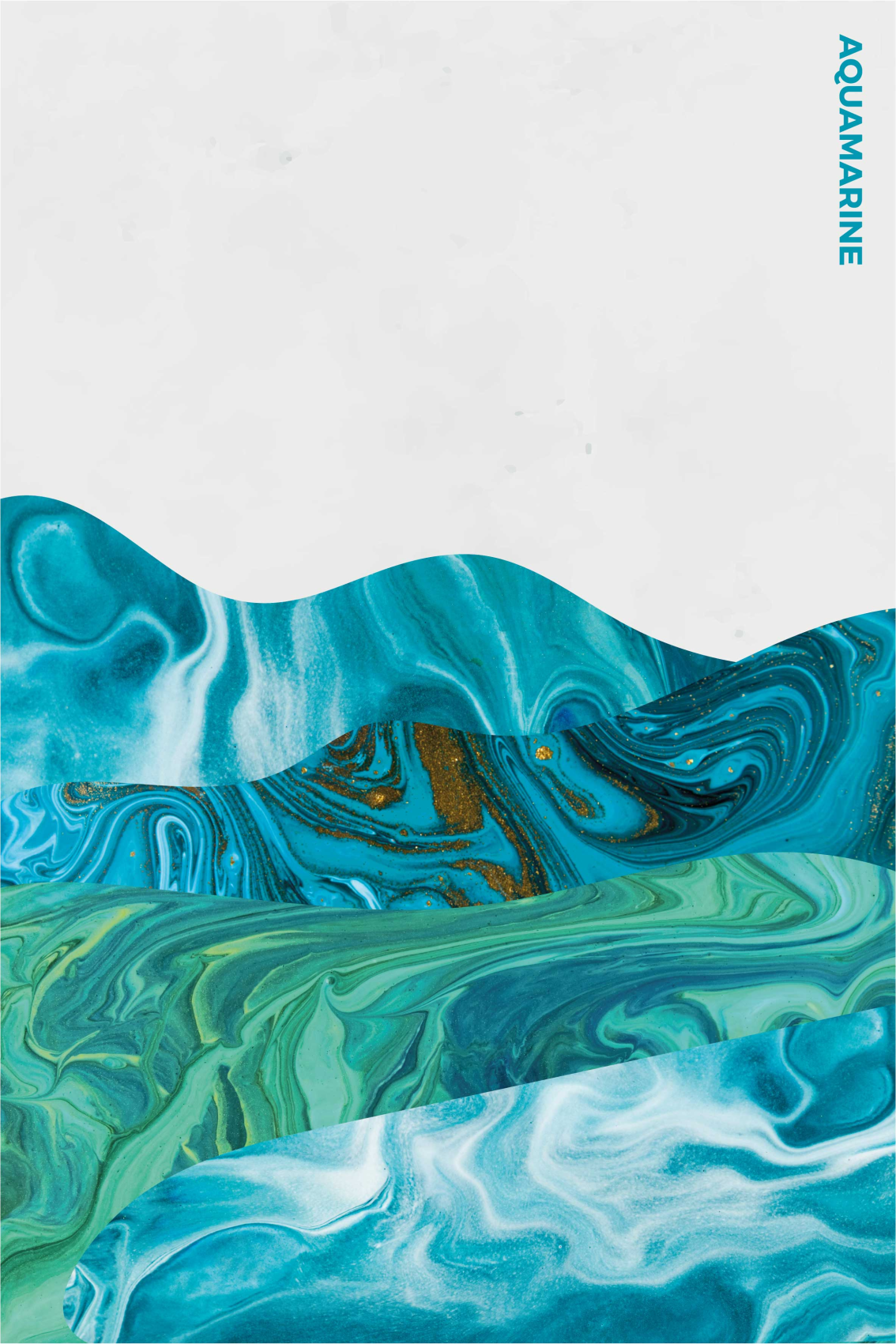 Plakat stue aquamarine kurver - TenStickers