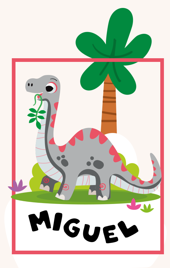 Børneværelse plakat grå langhalset dinosaur - TenStickers