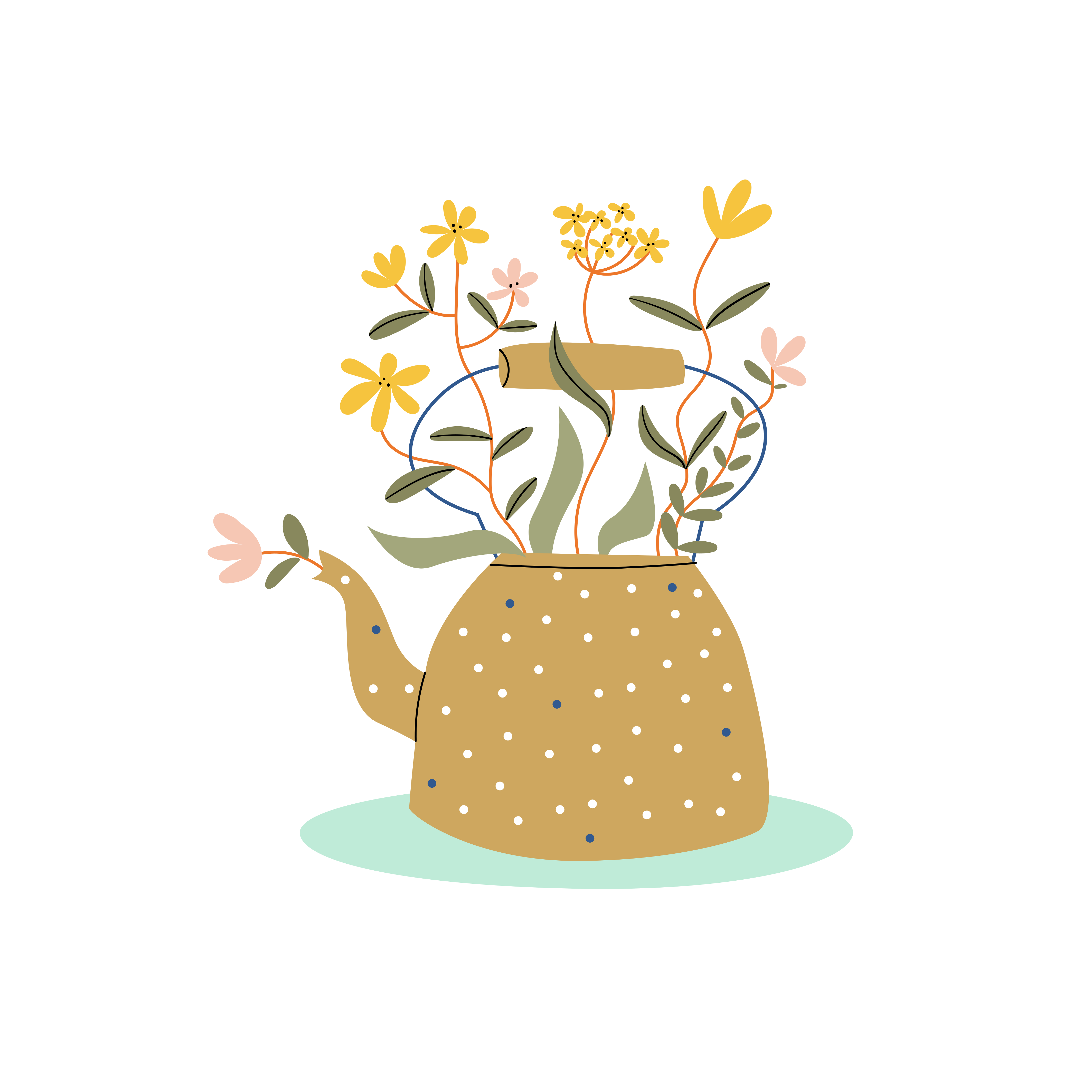 Plakater med blomster og abstrakt vandkande - TenStickers