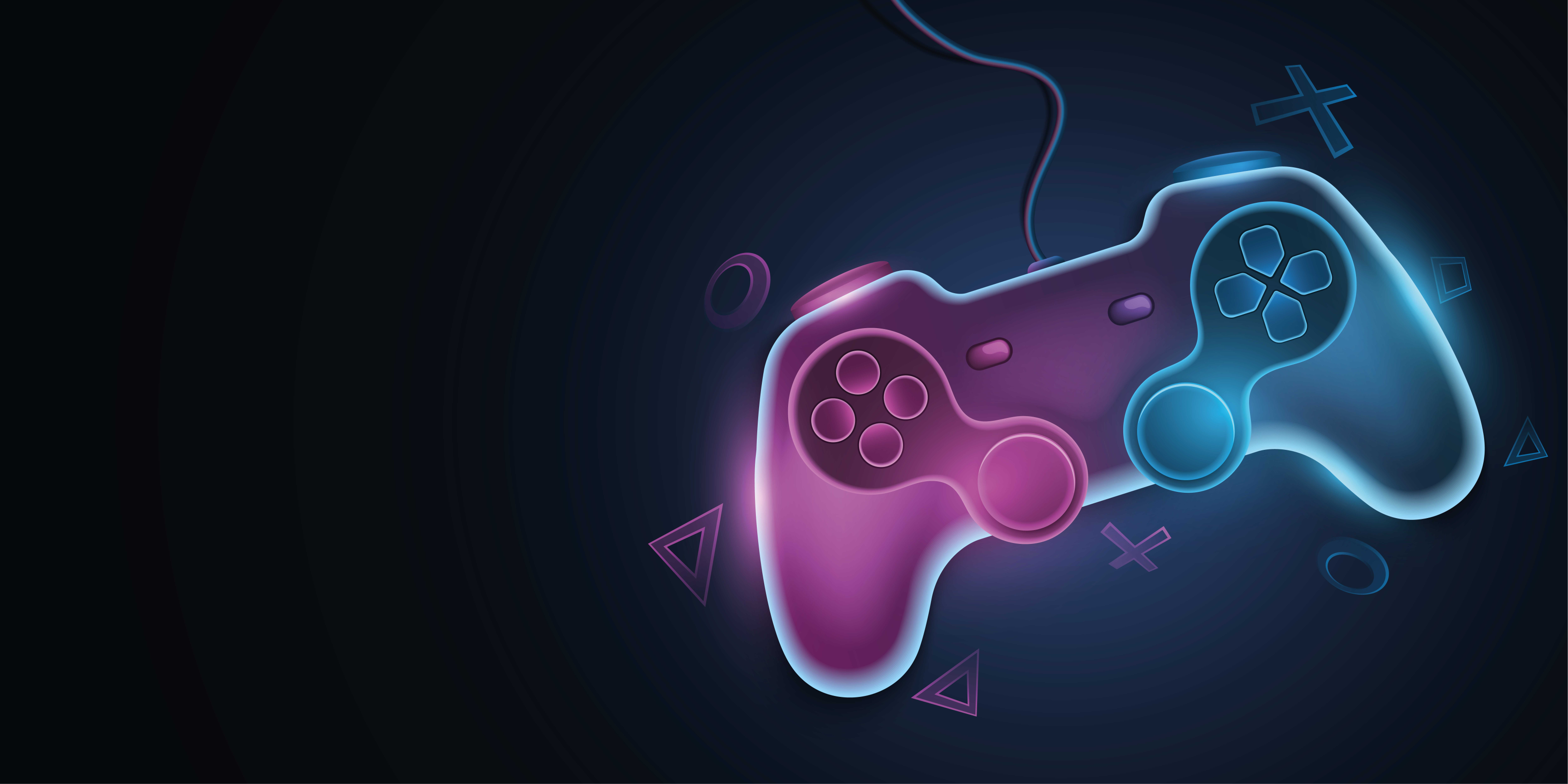 Videospil plakat med farverige neon pads grafik - TenStickers