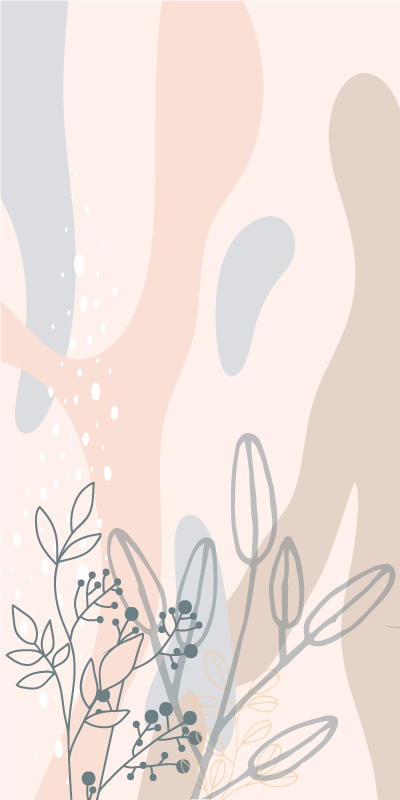 Plakat blomster og planter i elegant blomster silhuet - TenStickers