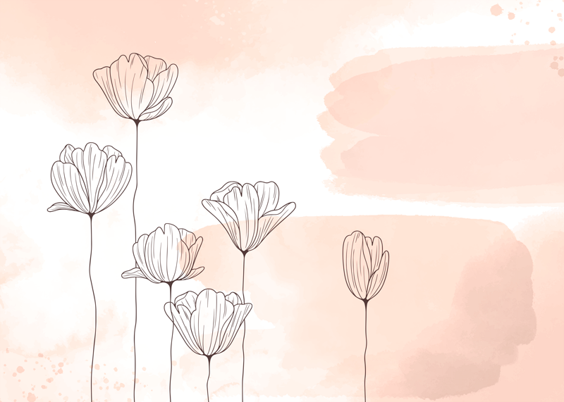 Plakat blomster og planter i linje - TenStickers