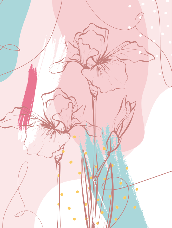 Plakat blomster og planter abstrakte blomster mønstre - TenStickers