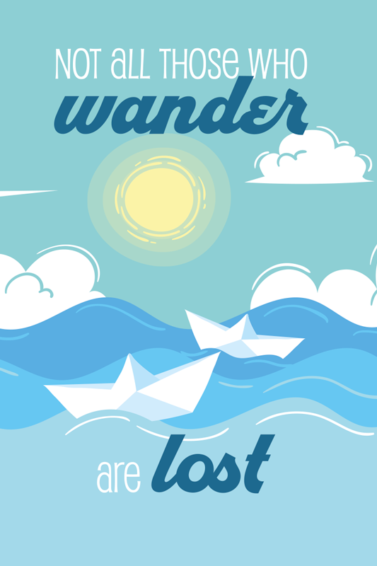 Citatplakat wander lost citat solskin - TenStickers