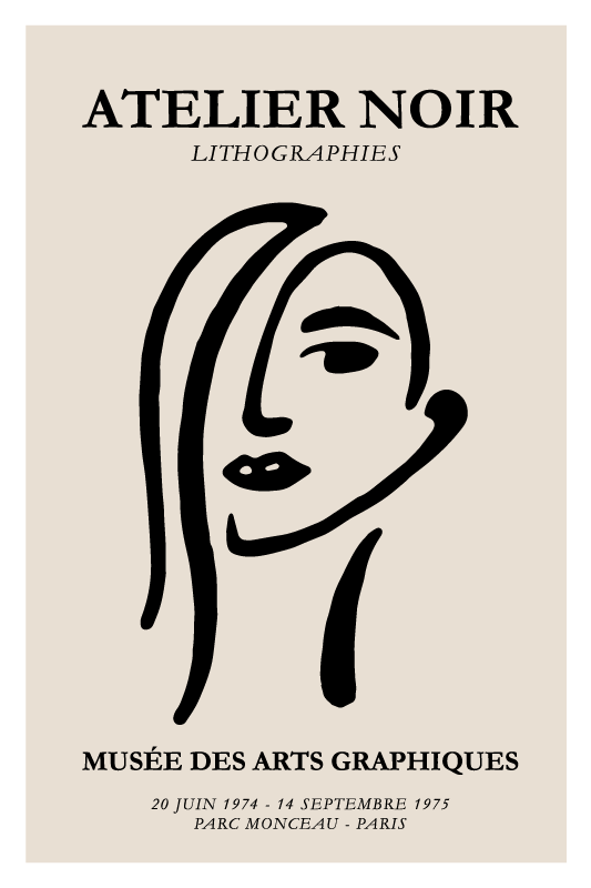 Citatplakat sort atelier - TenStickers