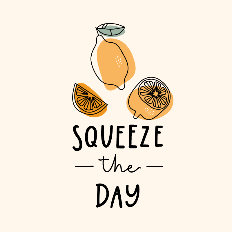 Citatplakat med sjovt citat om citron og appelsin - TenStickers