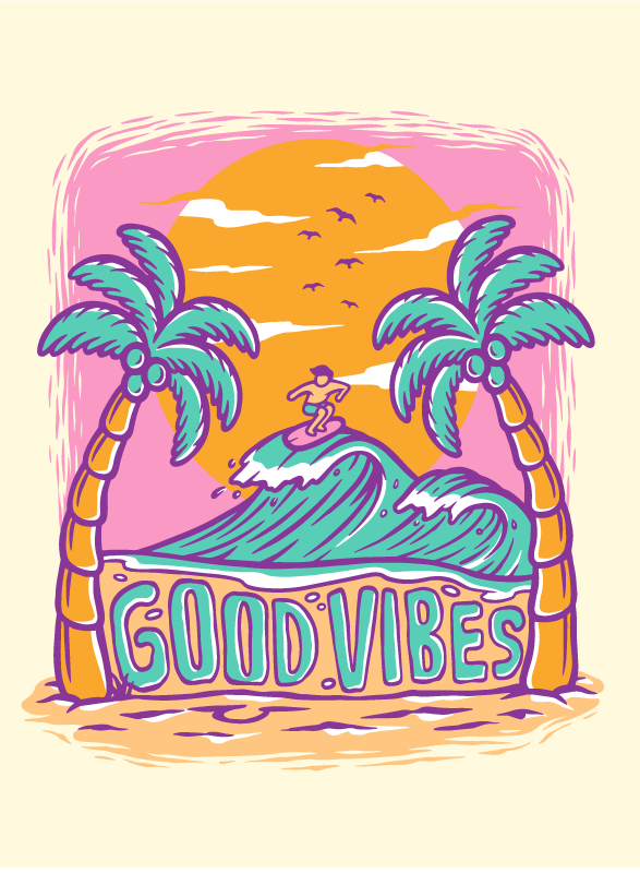 Plakat til teenager med gode surf vibes - TenStickers