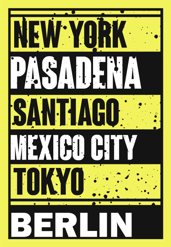 Citatplakat med byer tekst overlay - TenStickers