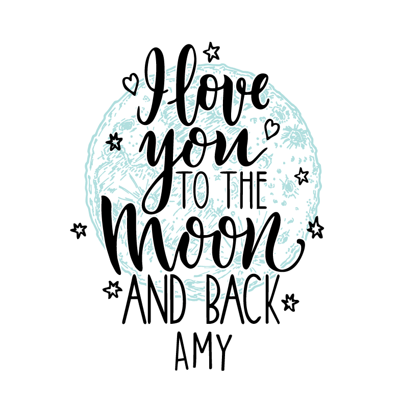 Festlig plakat i elsker dig måne - TenStickers