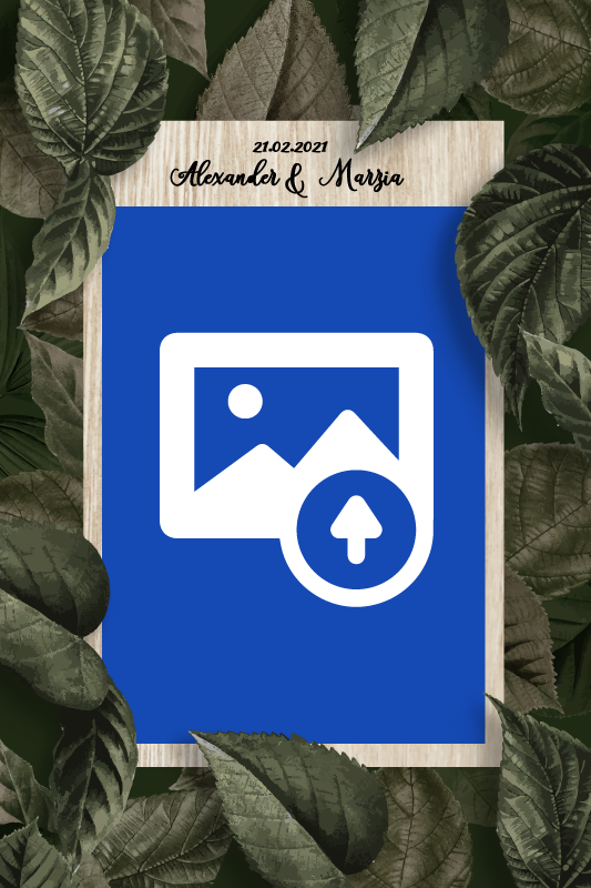 Festlig plakat med bryllupshænder og buket - TenStickers