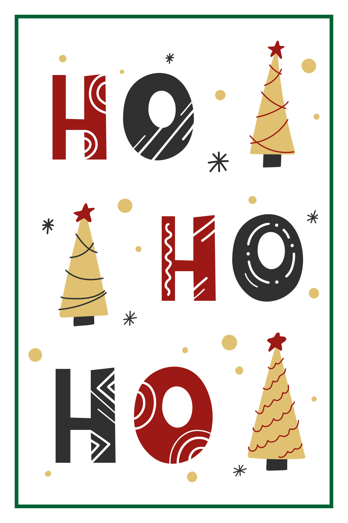 Juleplakat ho ho ho juletekst design - TenStickers