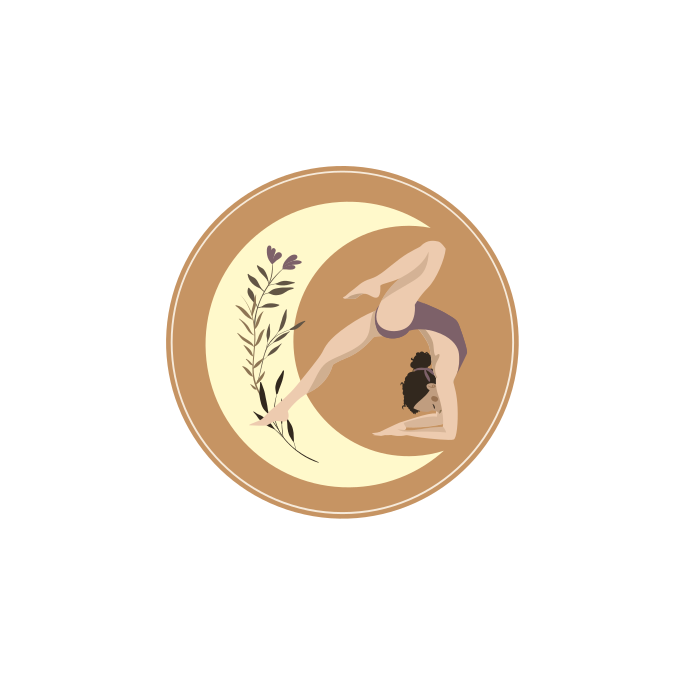 Sportsplakat med yoga pose illustration og måne - TenStickers