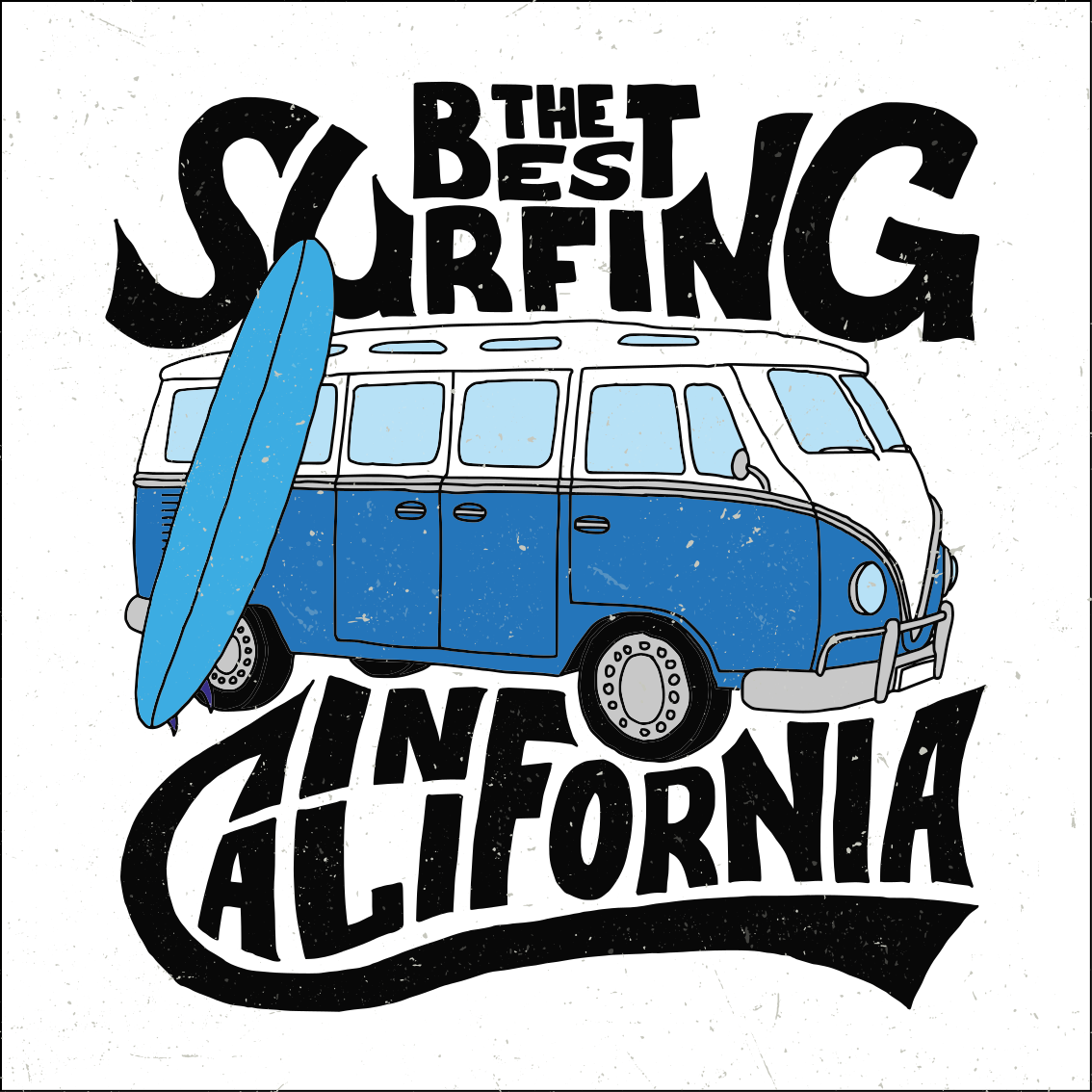 Sportsplakat surfing california van - TenStickers