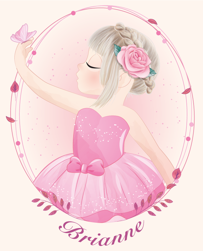 Plakat der kan tilpasses dansende ballerina pige - TenStickers