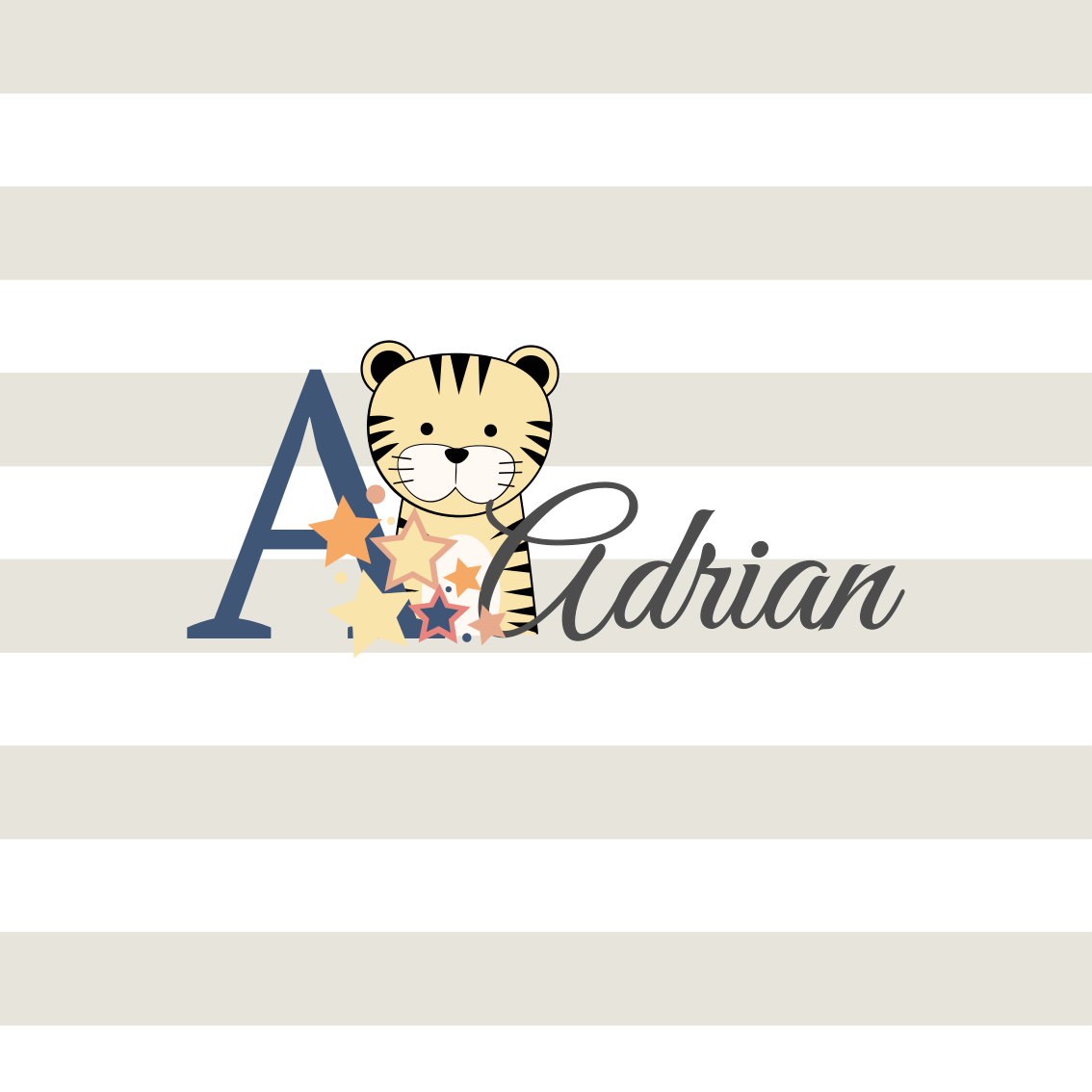 Plakat der kan tilpasses adrian tiger figur - TenStickers