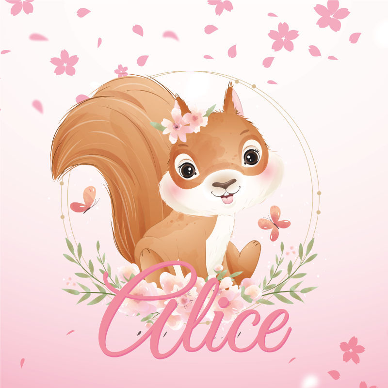 Plakat der kan tilpasses glad egern design - TenStickers