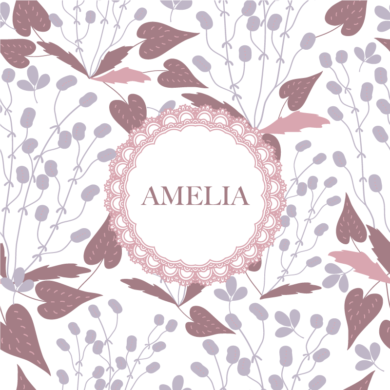 Plakat der kan tilpasses med blomsterdesign - TenStickers