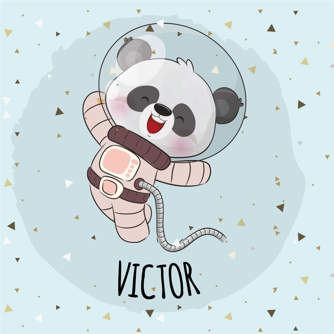 Plakat der kan tilpasses glad rum panda - TenStickers