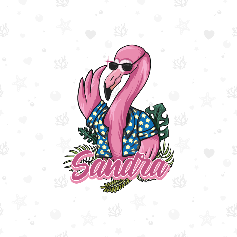 Plakat der kan tilpasses med cool flamingo stemning - TenStickers