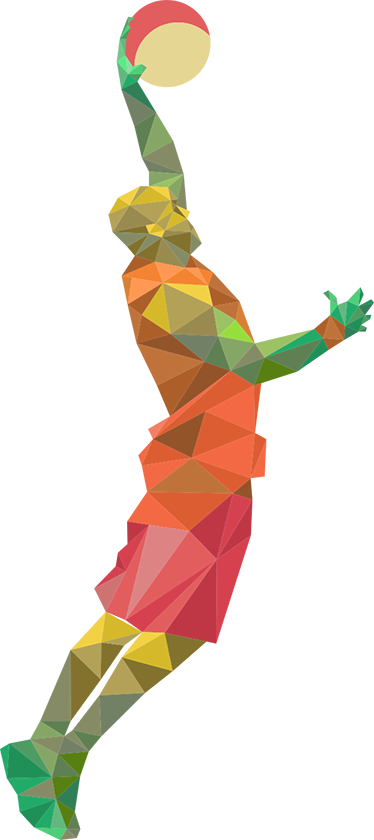 Basketballplakat geometrisk spiller i vinyl - TenStickers