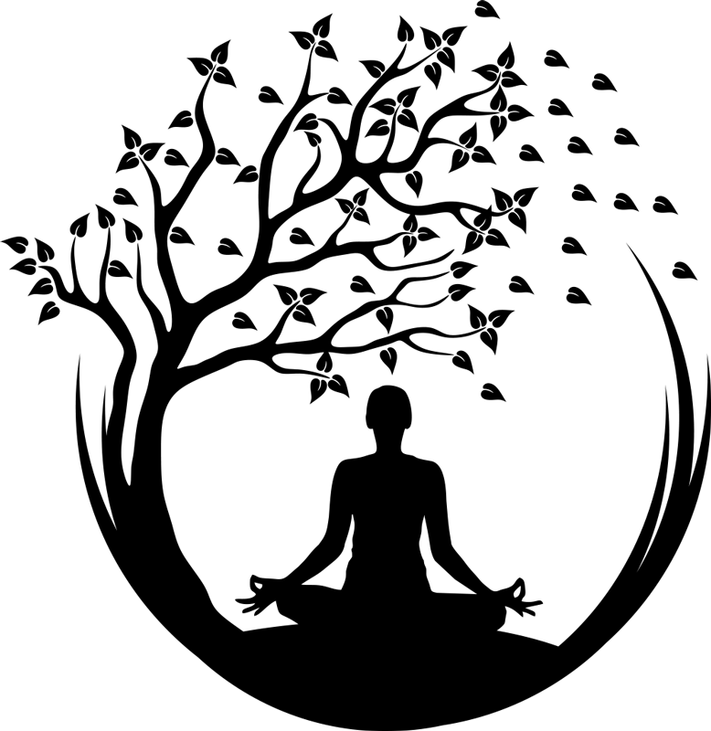 Plakat med træer yoga træ - TenStickers