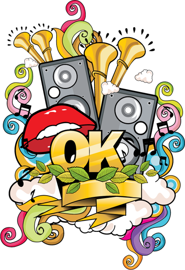 Musik plakat dekorativ graffiti med musik tema - TenStickers