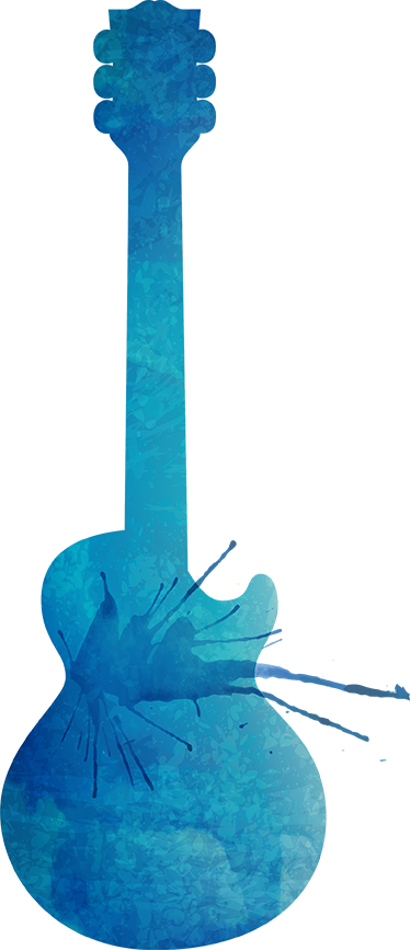 Musik plakat dekorativ guitar splatter - TenStickers
